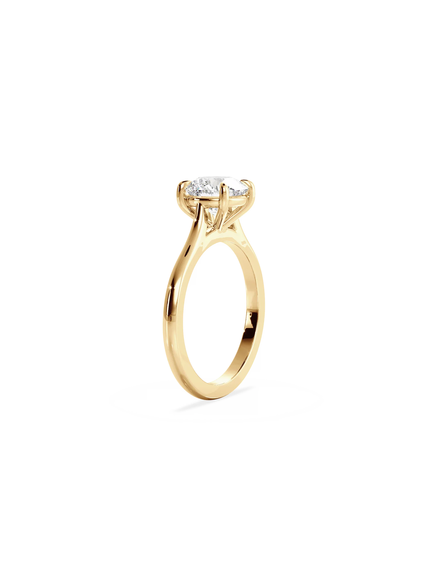 Yuvarlak Kesim Pırlanta Tek Taş Yüzük