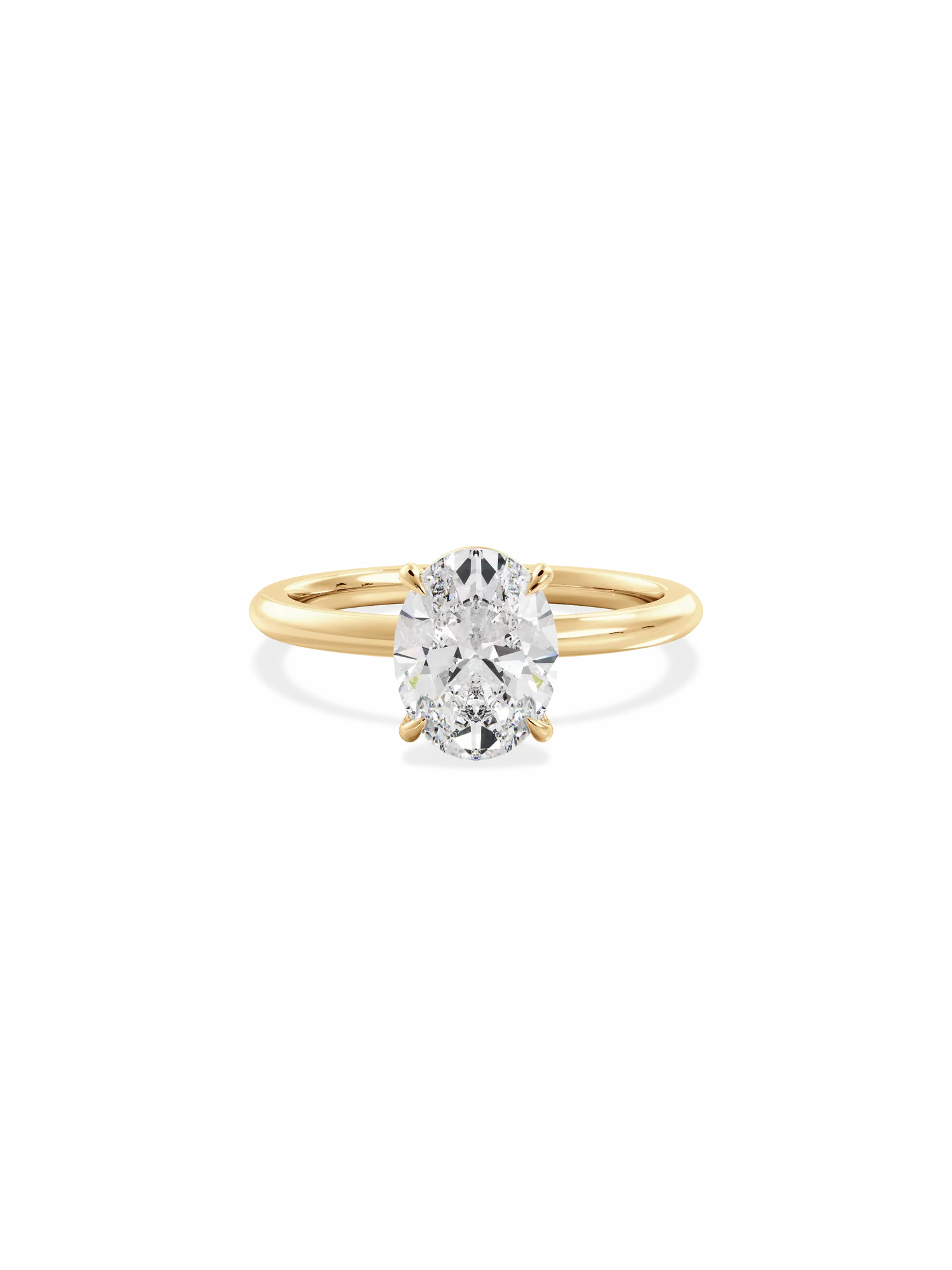 Oval Kesim Pırlanta Tek Taş Yüzük