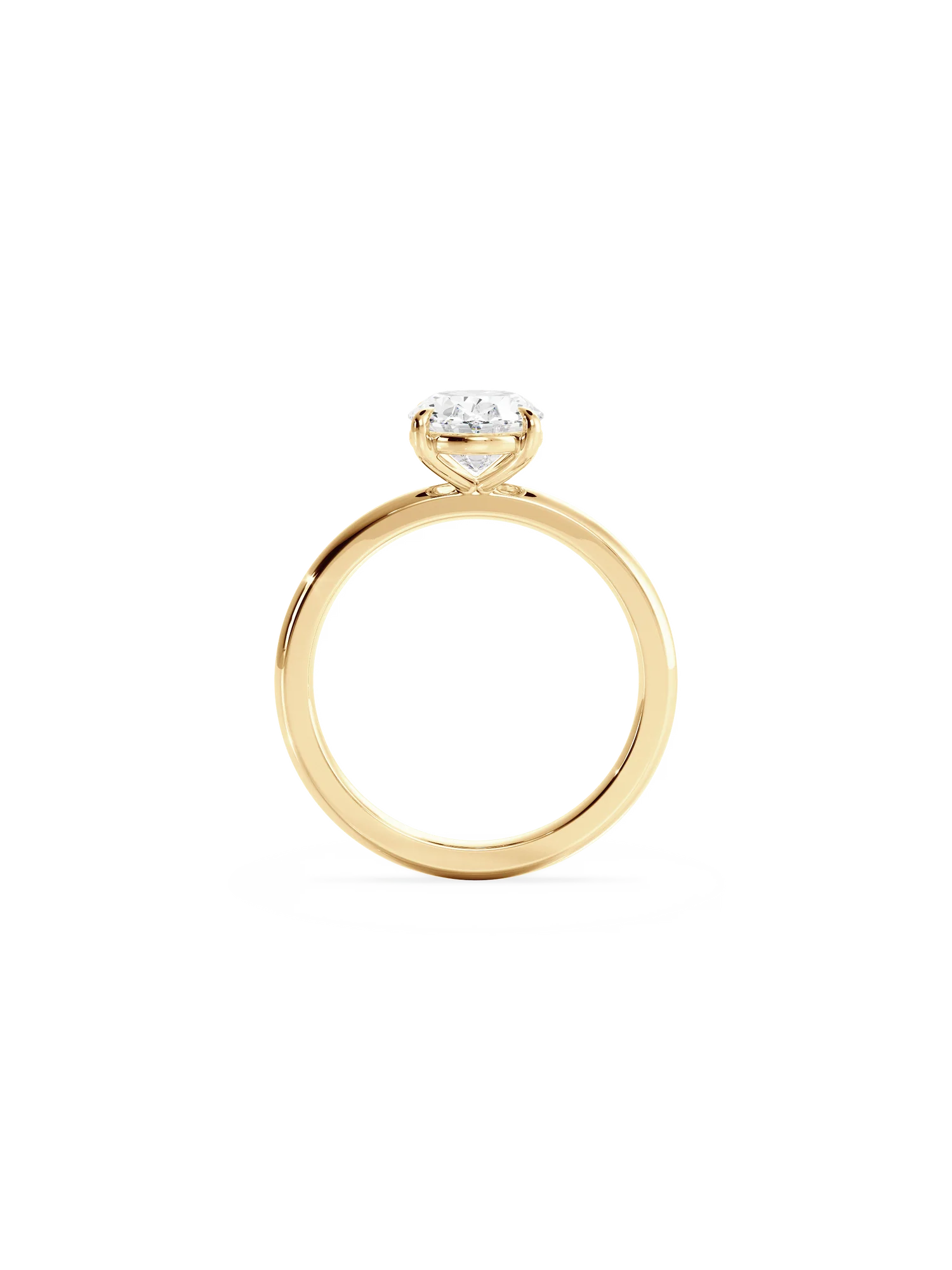 Oval Kesim Pırlanta Tek Taş Yüzük