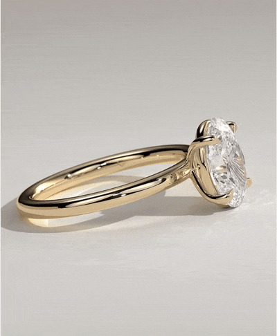 Oval Kesim Pırlanta Tek Taş Yüzük